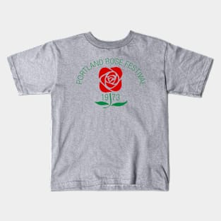 1973 Portland Rose Festival Vintage Button Kids T-Shirt